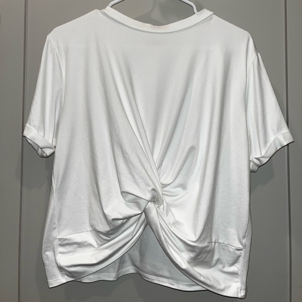 White cropped shirt